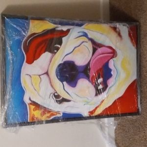 "Bully Grin" Dog Wall Art w/ frame
